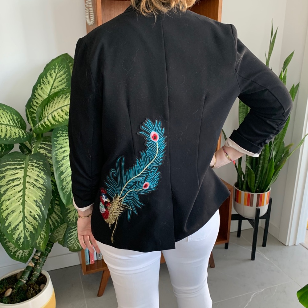 Custom Blazer Jacket With Peacock Patch - image 2